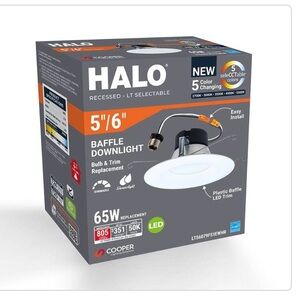 New Halo 5"/6" Baffle LED Downlight - White